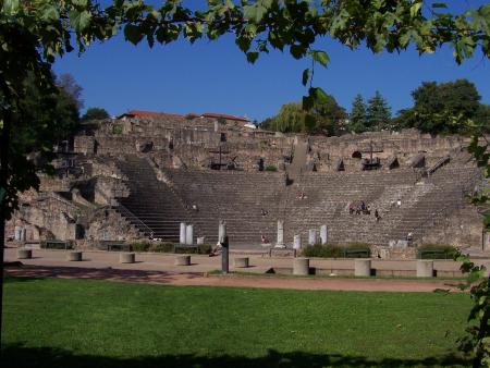 L'amphith&eacute;atre Romain sur la colline de Fourviere a Lyon